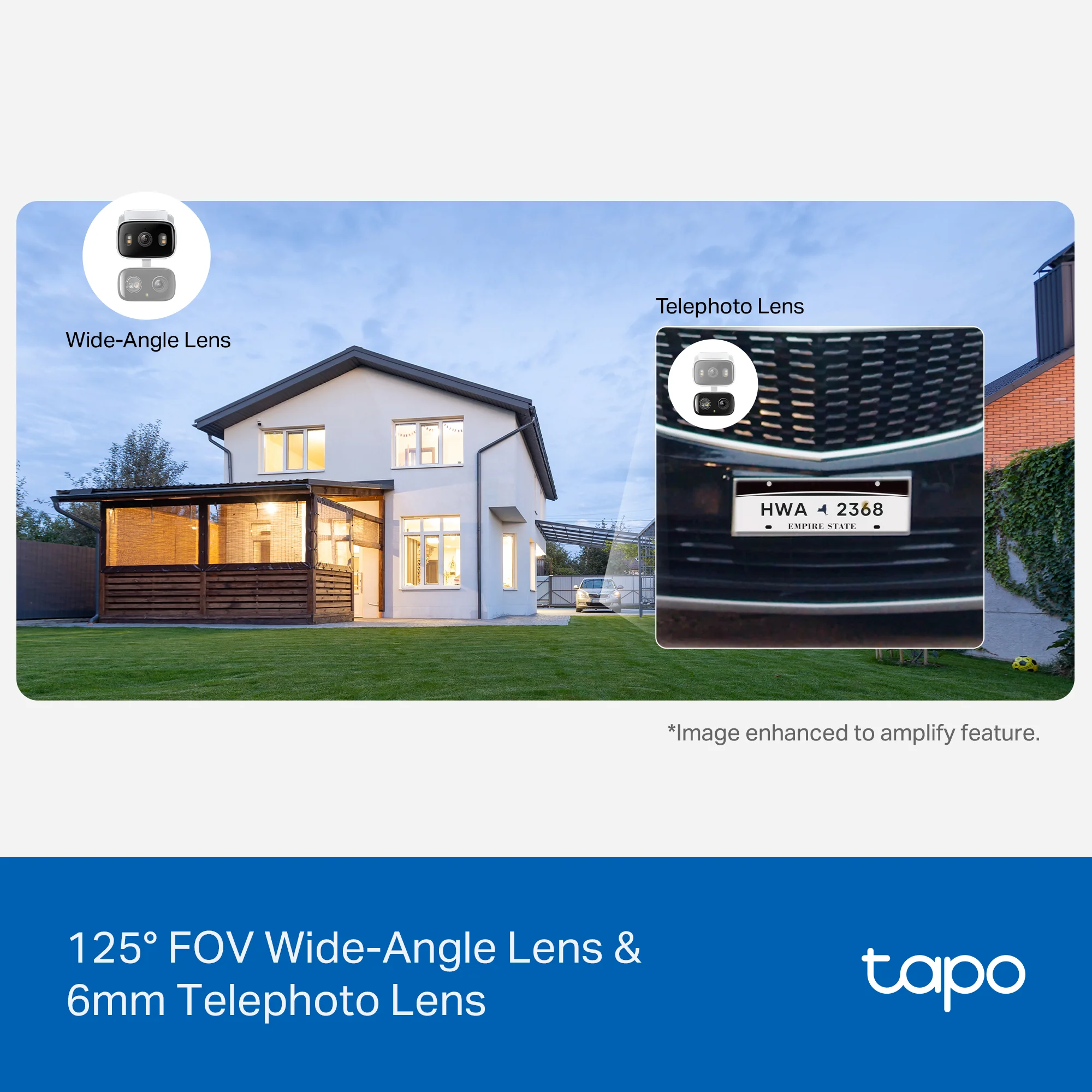2K Dual Lens Pan/Tilt Indoor/Outdoor Security Camera, Tapo C246D HybridCam Duo 2-Pack - Image 3