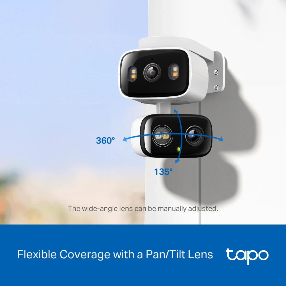 2K Dual Lens Pan/Tilt Indoor/Outdoor Security Camera, Tapo C246D HybridCam Duo 2-Pack - Image 5