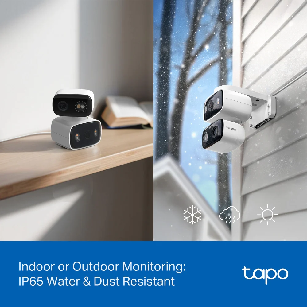 2K Dual Lens Pan/Tilt Indoor/Outdoor Security Camera, Tapo C246D HybridCam Duo 2-Pack - Image 9