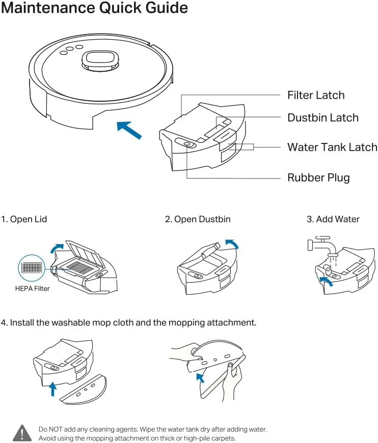 Robot Vacuum 2-in-1 Dustbin & Water Tank, Tapo RVA500 - Image 5