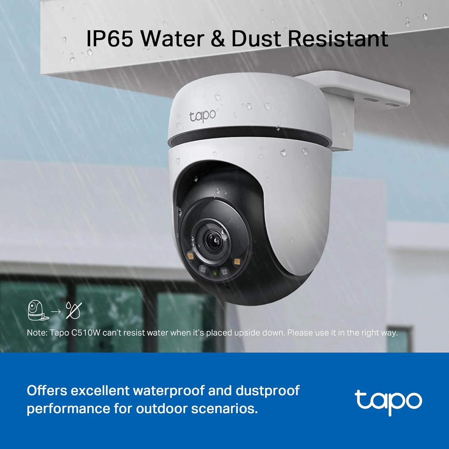 Pan/Tilt 2K IP65 Outdoor Security Camera, Tapo C510W - Image 9