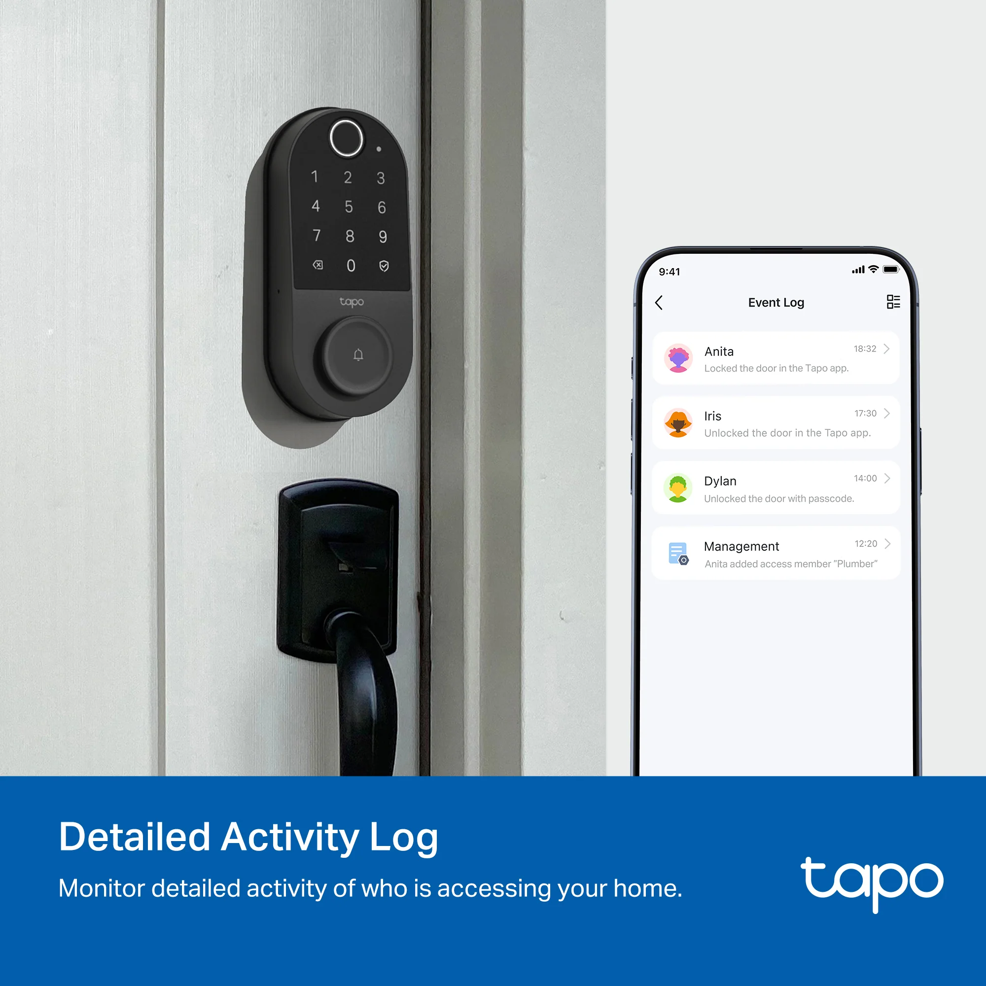 Fingerprint Smart Battery-Powered Door Lock, Tapo DL110 - Image 6