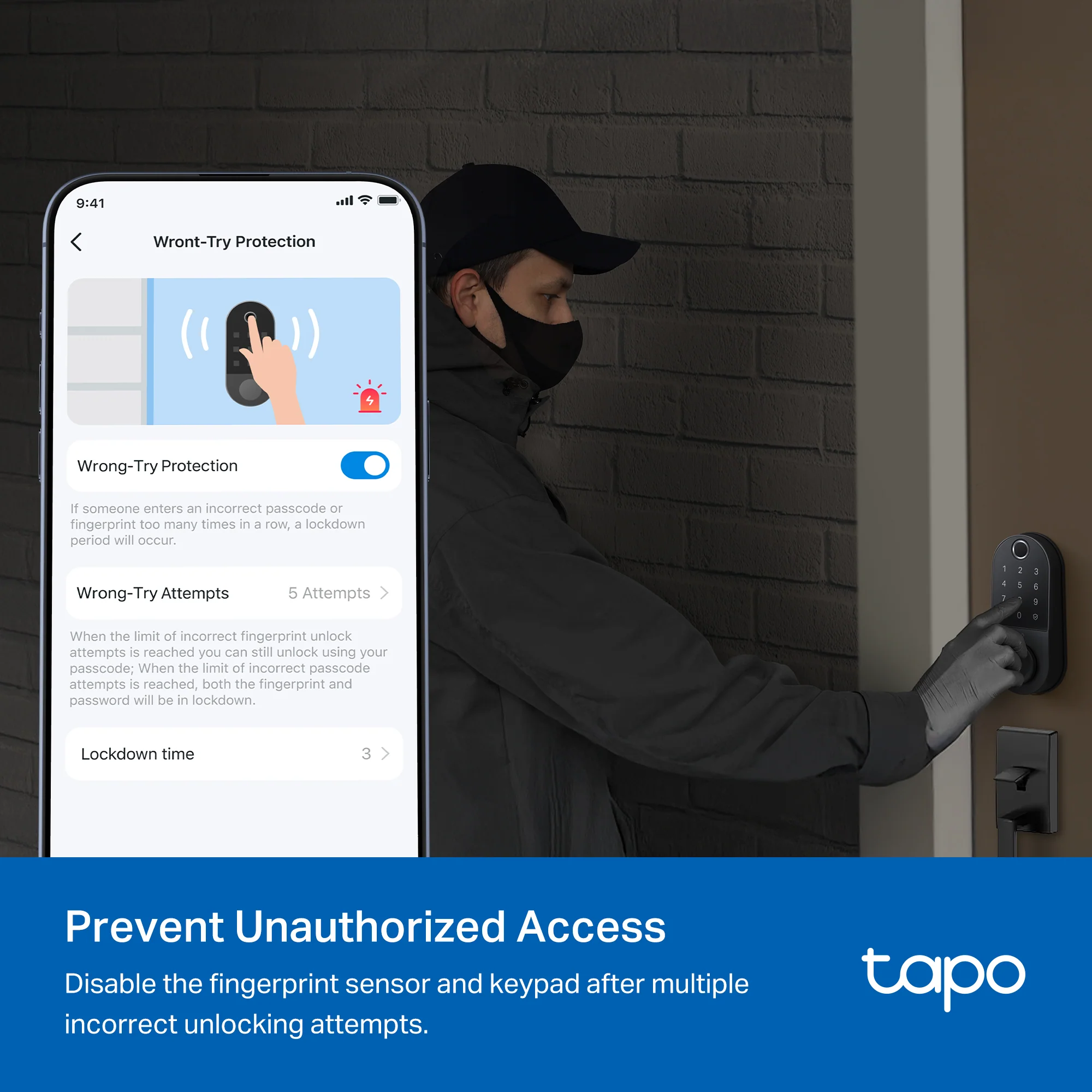 Fingerprint Smart Battery-Powered Door Lock, Tapo DL110 - Image 7