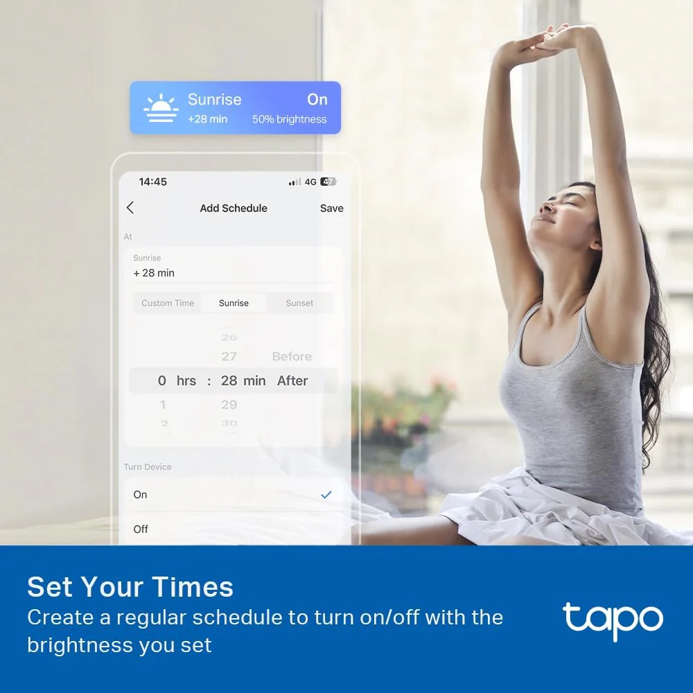 Smart Dimmable Light Bulb, 2700K, Tapo L510E(4-Pack) - Image 4