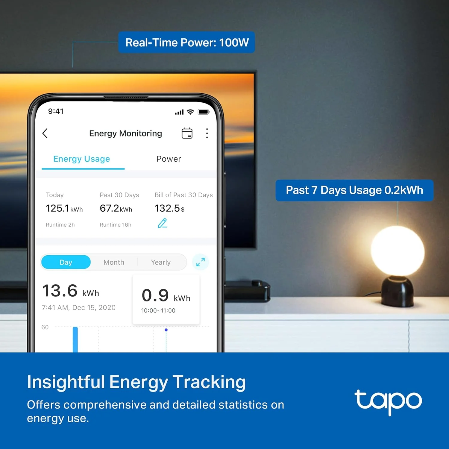 Matter-Certified Energy Monitoring Smart Plug Mini, Tapo P110M(4-Pack) - Image 4