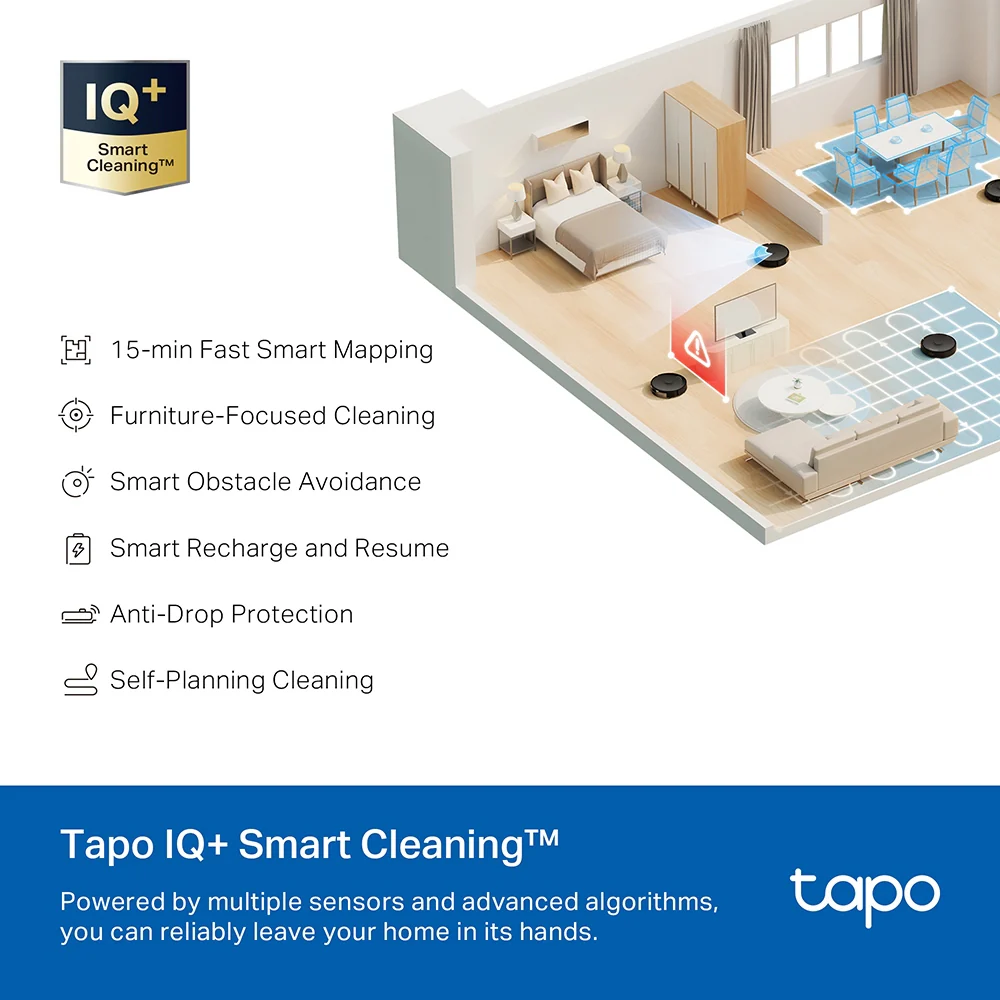 LiDAR Robot Vacuum & Mop with Auto-Empty Dock, Tapo RV30 MAX Plus - Image 7