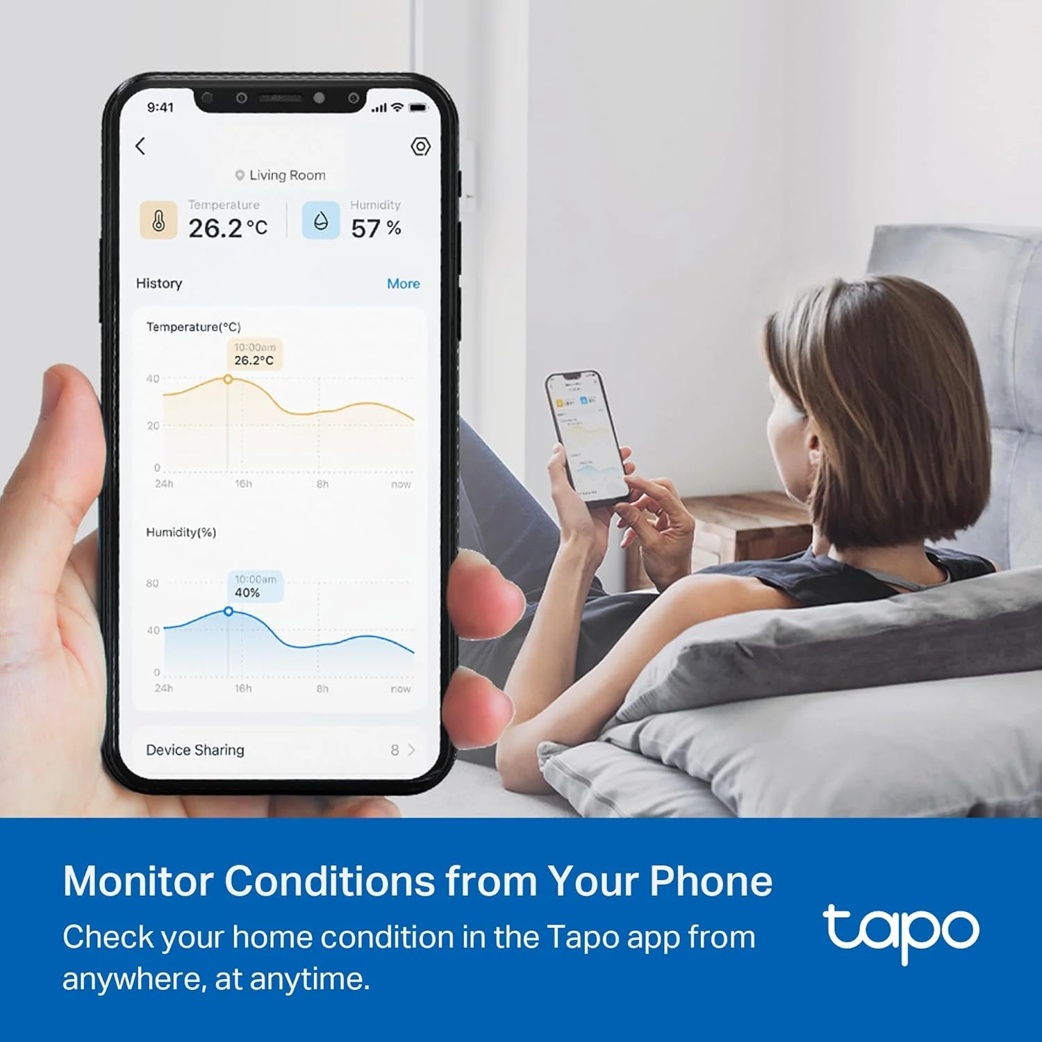 Smart Temperature & Humidity Sensor, Hub Required, Tapo T310 - Image 3