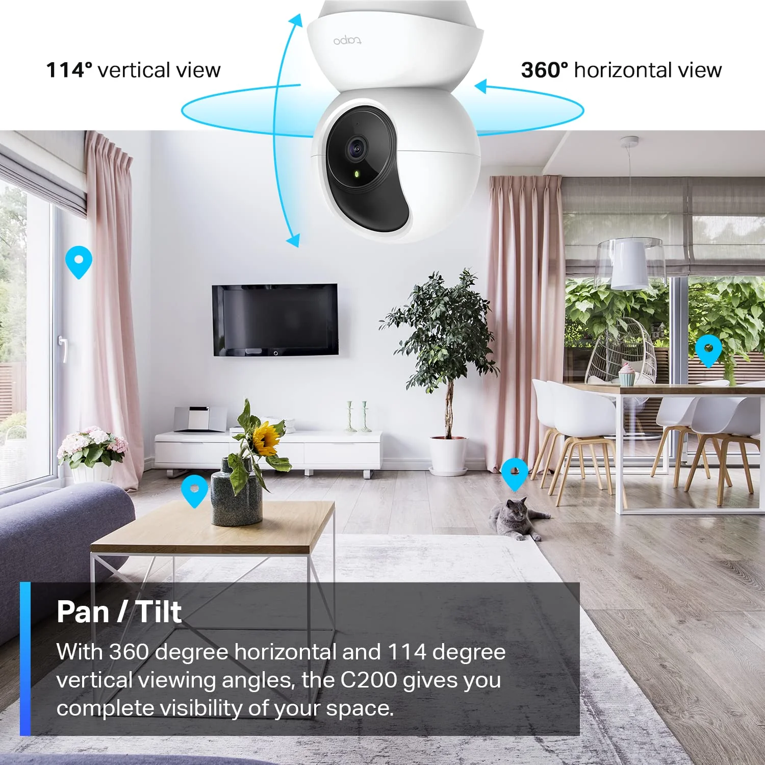 Pan/Tilt 1080P Indoor Security Camera, Tapo C200 - Image 3